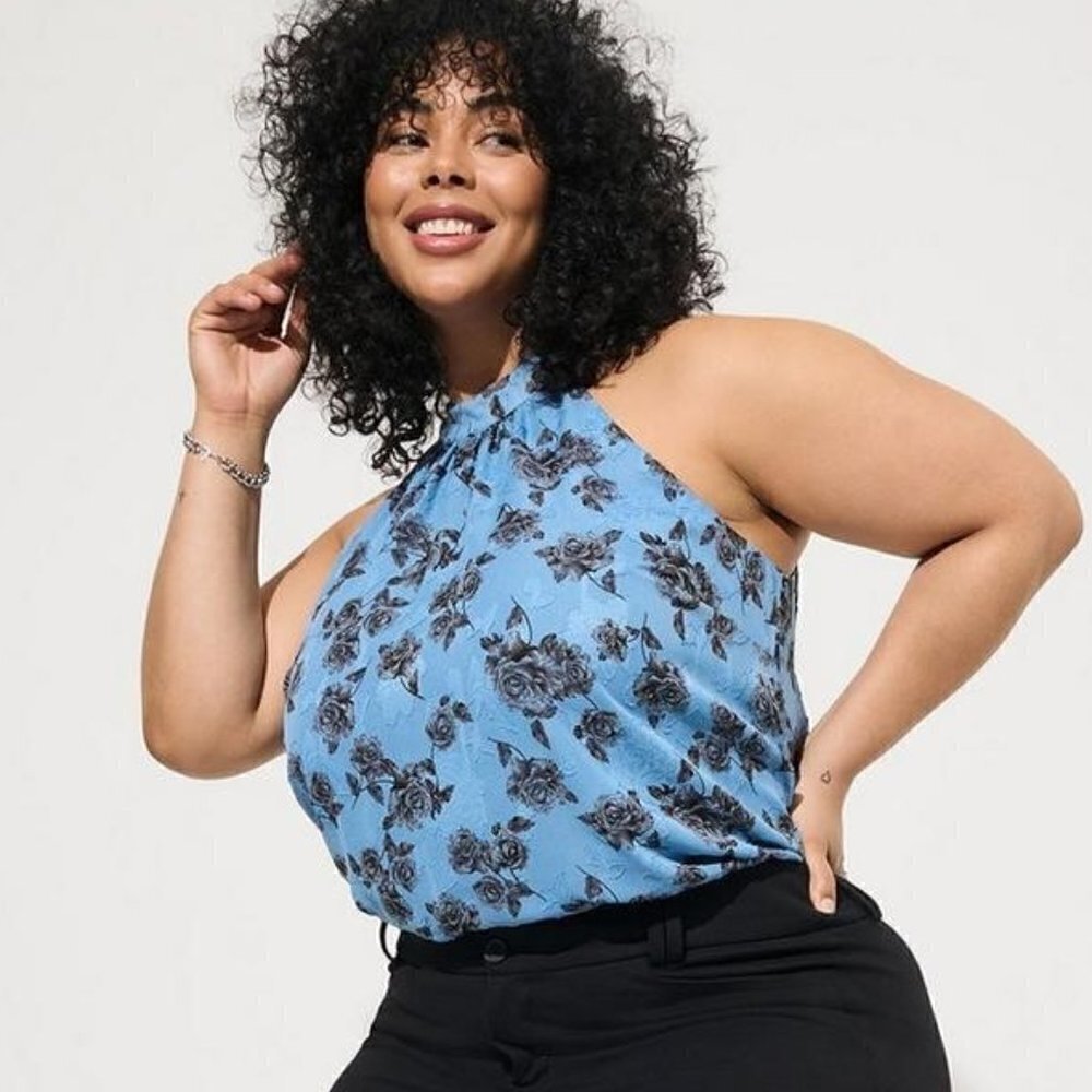Torrid - Clip Chiffon Mock Neck Halter in "Romantic Rose"​​​​​​​​​​​​